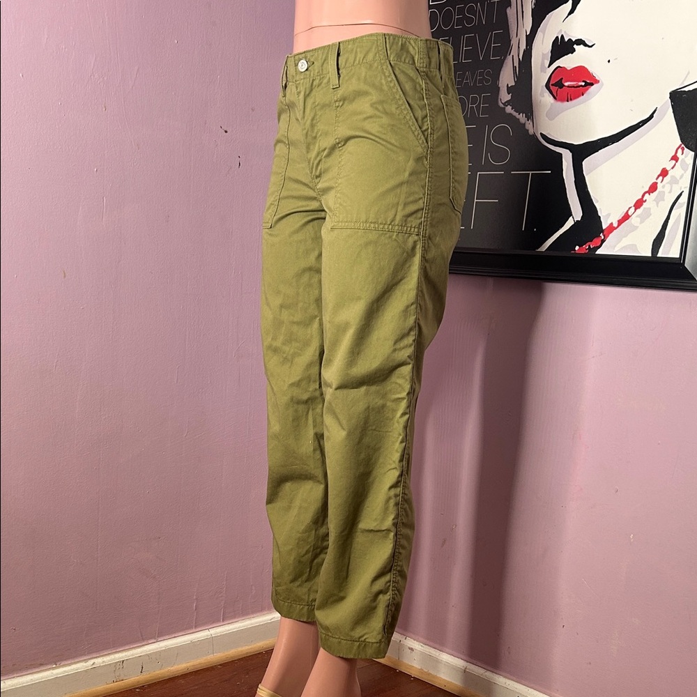 Levis 94 Baggy Olive Green Cropped Pants